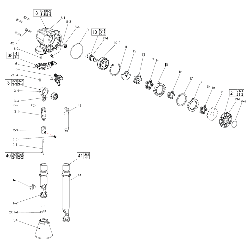 Fig-0 Diagram and Parts List for 2476-20 M49A Milwaukee Nibbler & Shears
