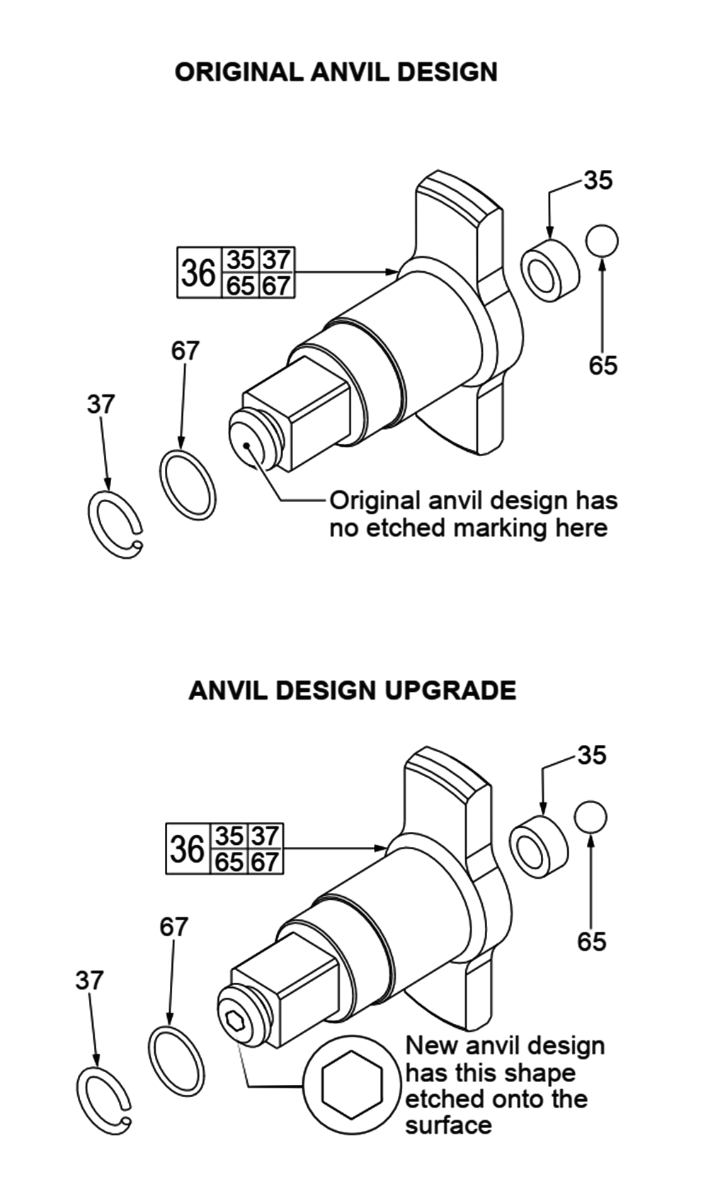 Fig-1 Diagram and Parts List for 2651-059 D68B Milwaukee Impact Driver