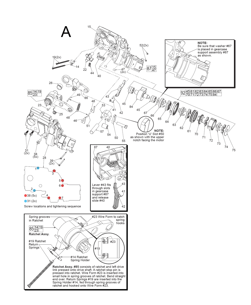 Fig-1 Diagram and Parts List for 2472-21 E21B Milwaukee Nibbler & Shears