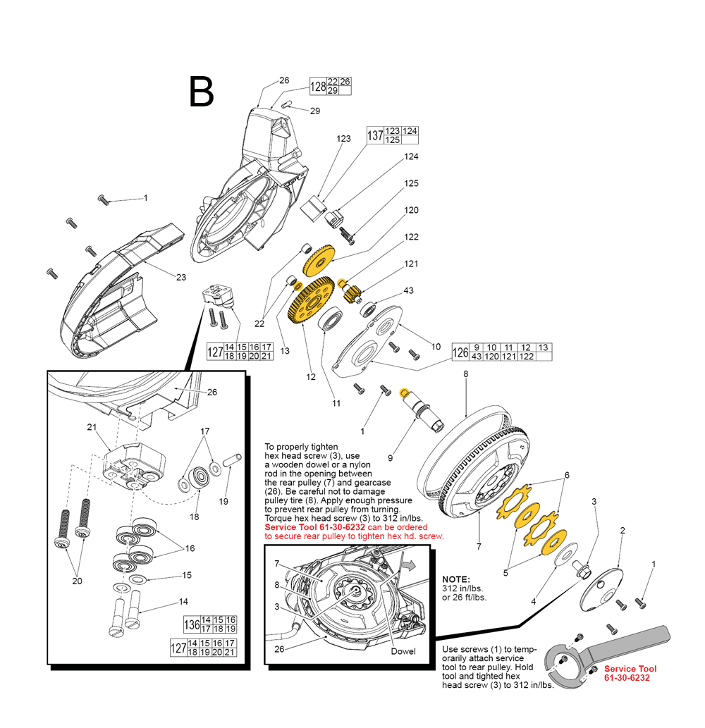 Fig-2 Diagram and Parts List for 6232-21 D51B Milwaukee Saw