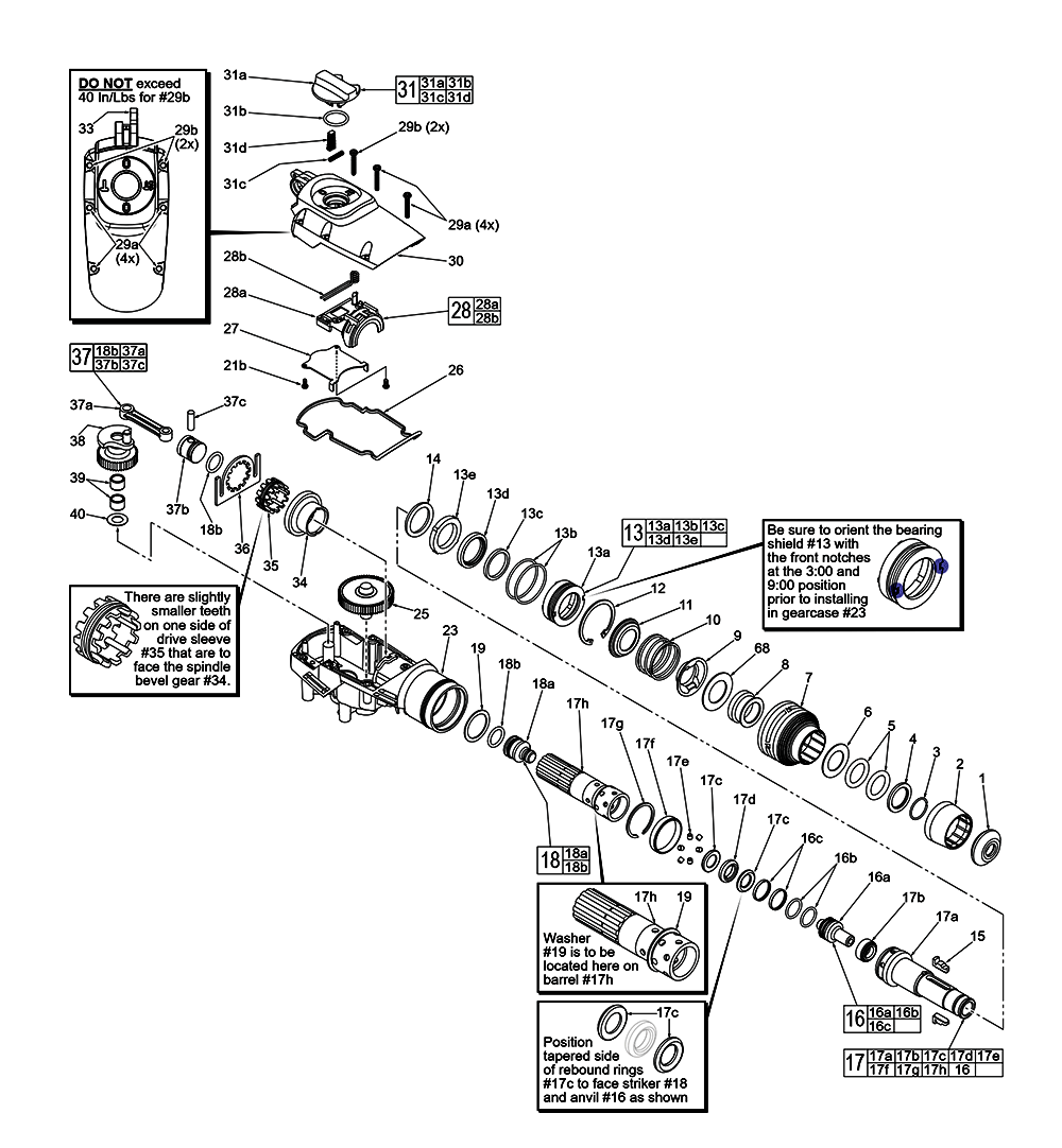 Fig-1 Diagram and Parts List for 5317-59A C86A Milwaukee Hammer Drill