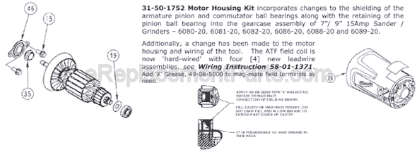 Page B Diagram and Parts List for 6080-20 SER 988B Milwaukee Sander Polisher