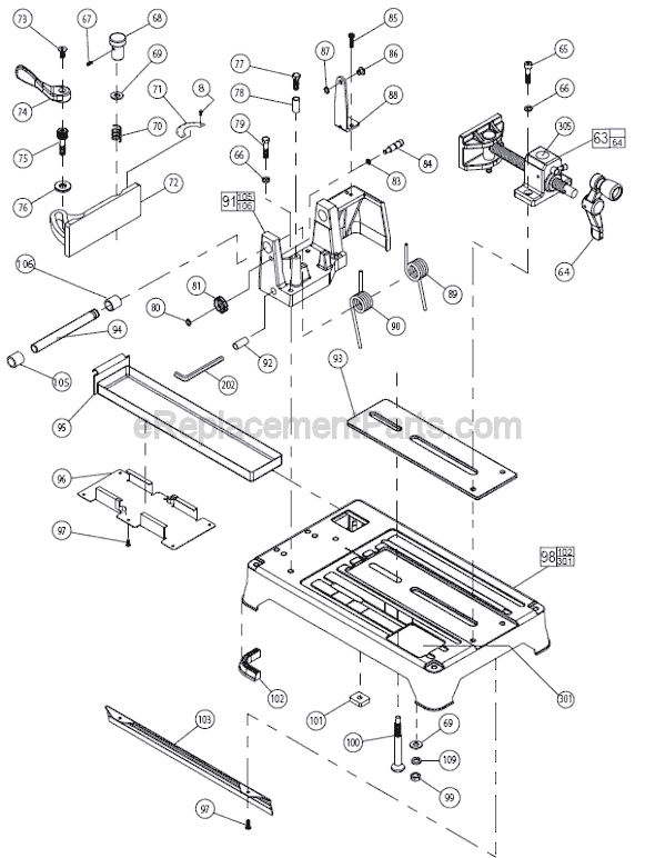 Page B Diagram and Parts List for 6190-20 SER 892A Milwaukee Chop Saw