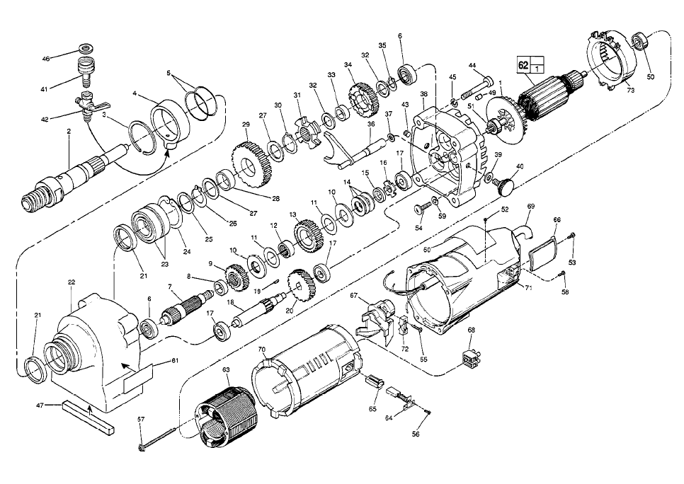 Fig-0 Diagram and Parts List for 4096  Milwaukee Drill