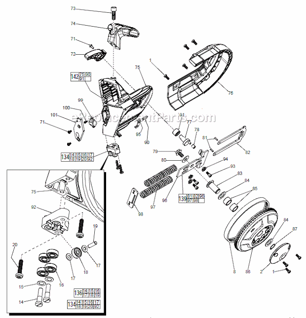 Page B Diagram and Parts List for 6232-20 D51A Milwaukee Band Saw