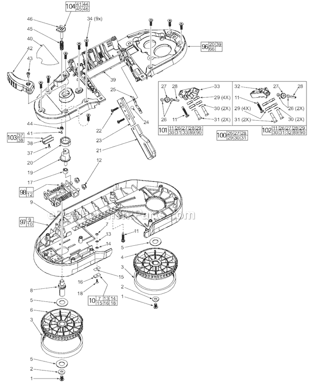 Page B Diagram and Parts List for 6242-6 C13B Milwaukee Band Saw