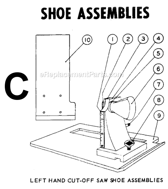 Page C Diagram and Parts List for 6297 SER 332-1301 Milwaukee Miter Saw