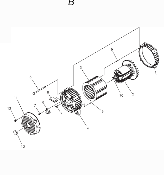 Fig-1 Diagram and Parts List for 4950-20  Milwaukee Generator