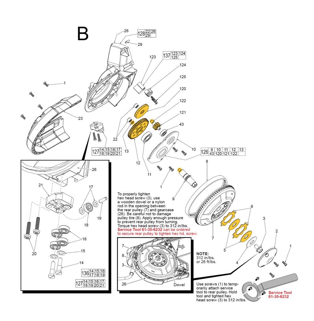 Fig-2 Diagram and Parts List for 6232-21 D51A Milwaukee Saw