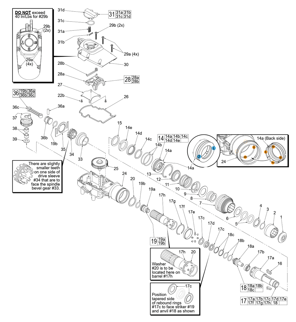 Fig-0 Diagram and Parts List for 2717-20 G89A Milwaukee Hammer Drill