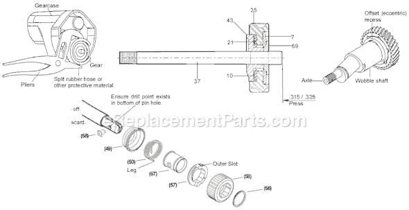 Page B Diagram and Parts List for 6517-20 SER 917E Milwaukee Reciprocating Saw