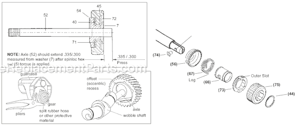 Page B Diagram and Parts List for 6537-22 SER 916J Milwaukee Reciprocating Saw