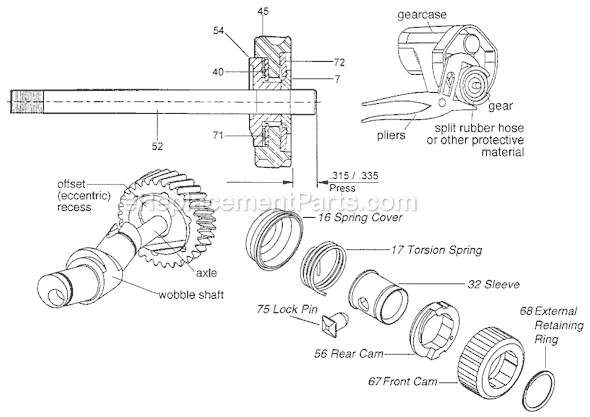 Page B Diagram and Parts List for 6537-75 SER 986A Milwaukee Reciprocating Saw