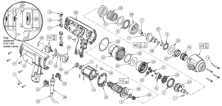 Fig-0 Diagram and Parts List for 9075-20  Milwaukee Impact Driver