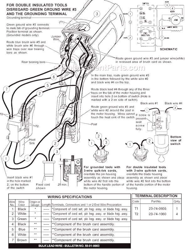 Page B Diagram and Parts List for 6702-20 SER 105A Milwaukee Electric Drill