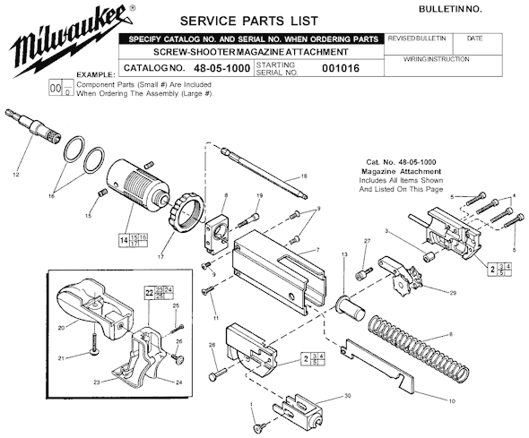 Page B Diagram and Parts List for 6707-20 SER 120A Milwaukee Electric Drill