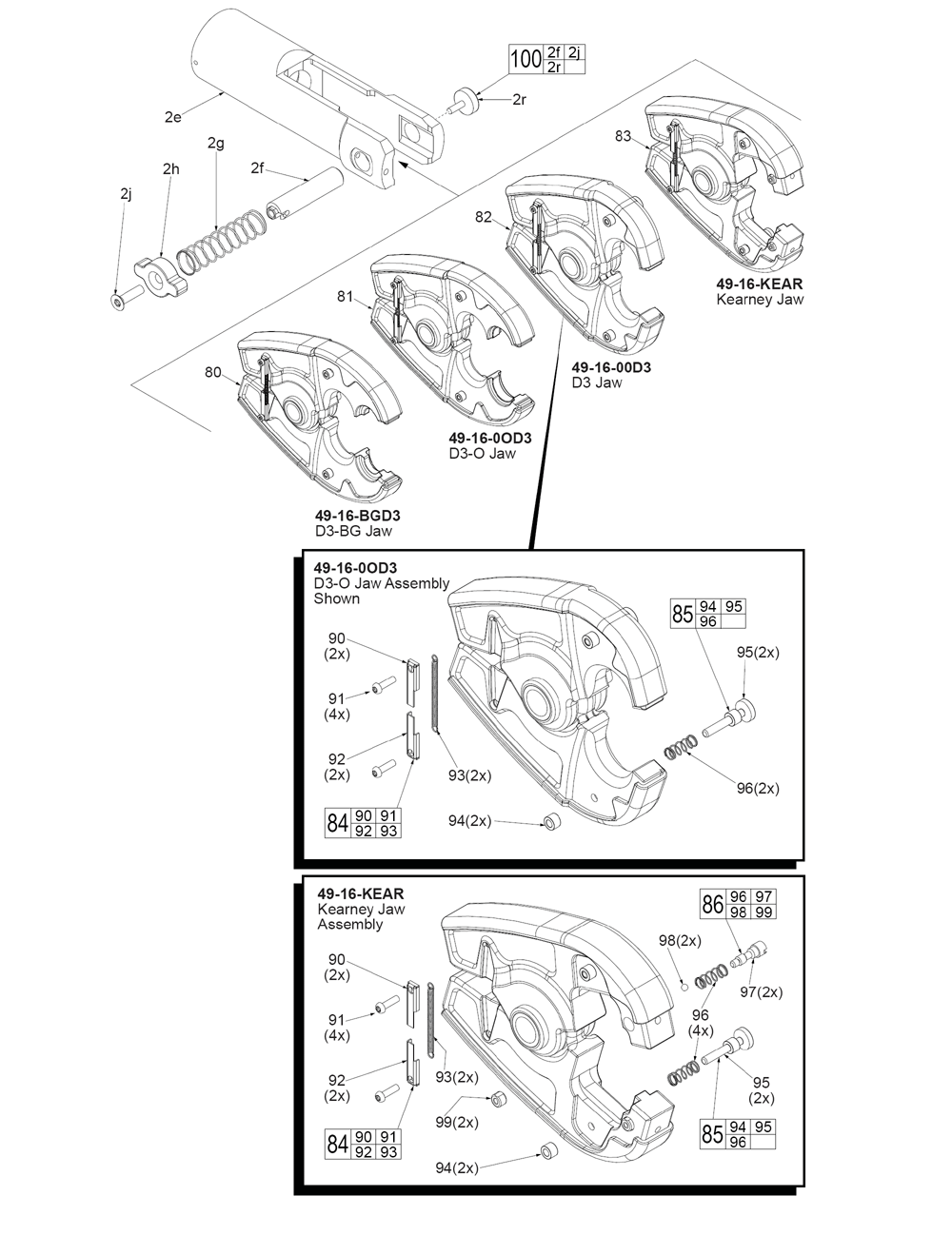 Fig-1 Diagram and Parts List for 2678-20 54-00-6TCC Milwaukee Nibbler & Shears