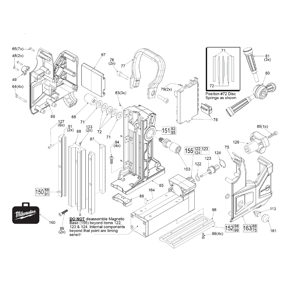 Fig-0 Diagram and Parts List for 2787-22 G56A Milwaukee Drill Press