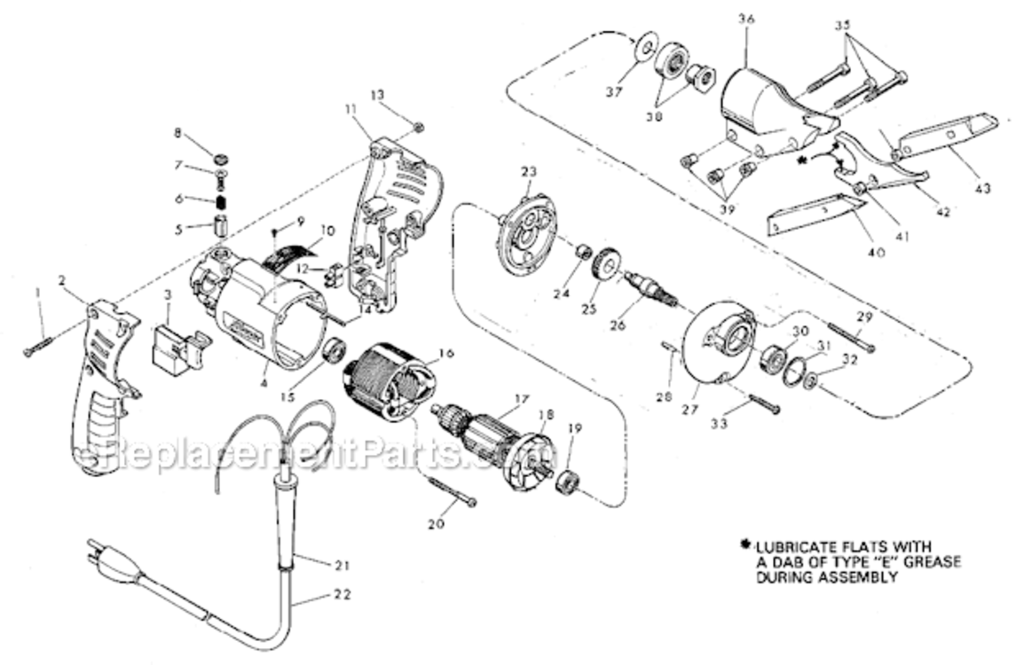 Page A Diagram and Parts List for 6850 SER 550-47000 Milwaukee Nibbler & Shears