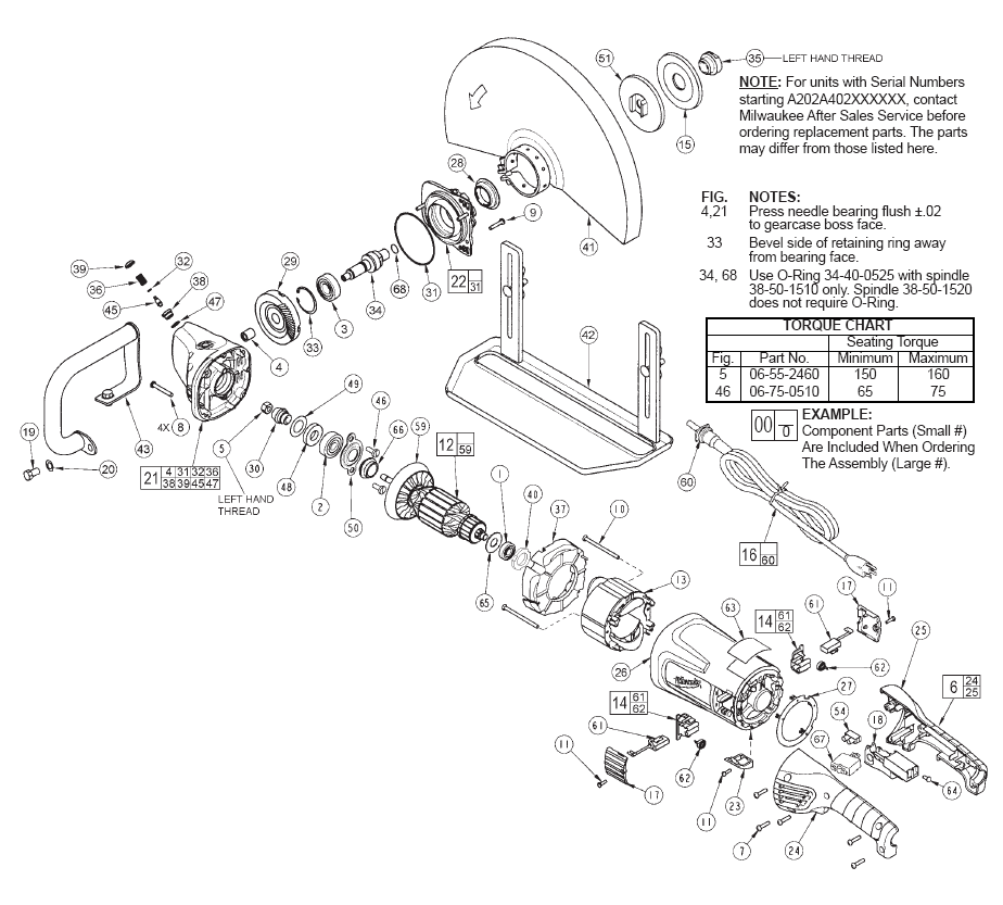 Fig-0 Diagram and Parts List for 6185-20  Milwaukee Saw