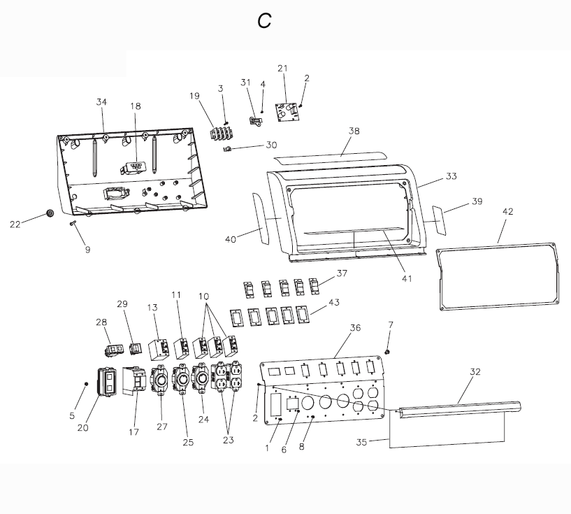 Fig-2 Diagram and Parts List for 4950-20  Milwaukee Generator