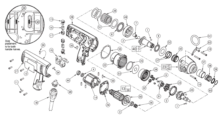 Fig-0 Diagram and Parts List for 9092-20  Milwaukee Impact Driver