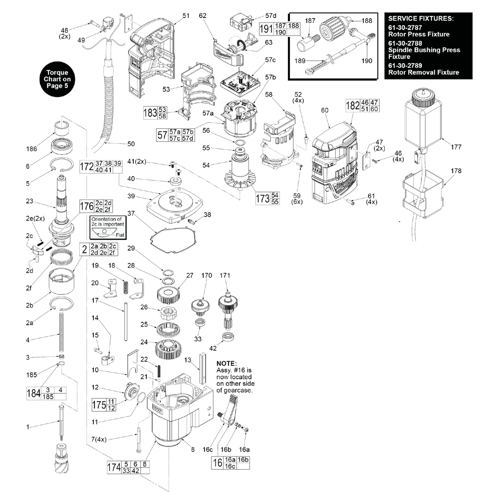 Fig-1 Diagram and Parts List for 2787-22 G56A Milwaukee Drill Press