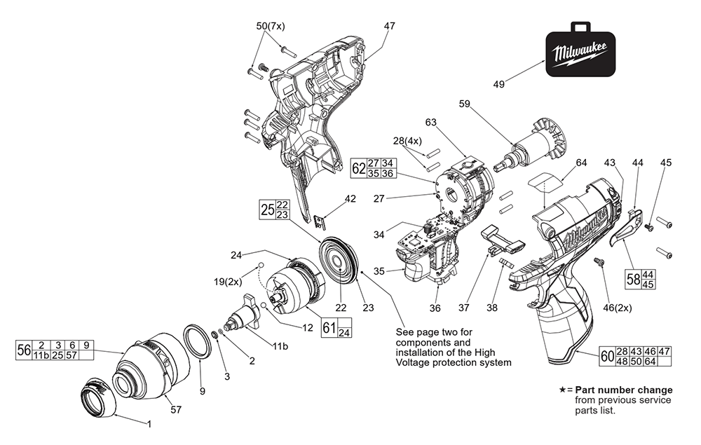 Fig-0 Diagram and Parts List for 2452-059 F12D Milwaukee Impact Driver