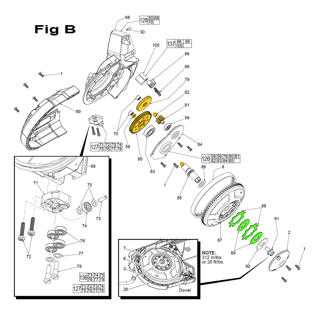 Fig-2 Diagram and Parts List for 2729-20 F83B Milwaukee Band Saw