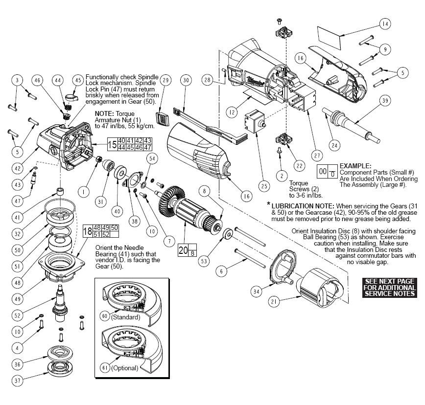 Fig-0 Diagram and Parts List for 6140-33  Milwaukee Angle Grinder