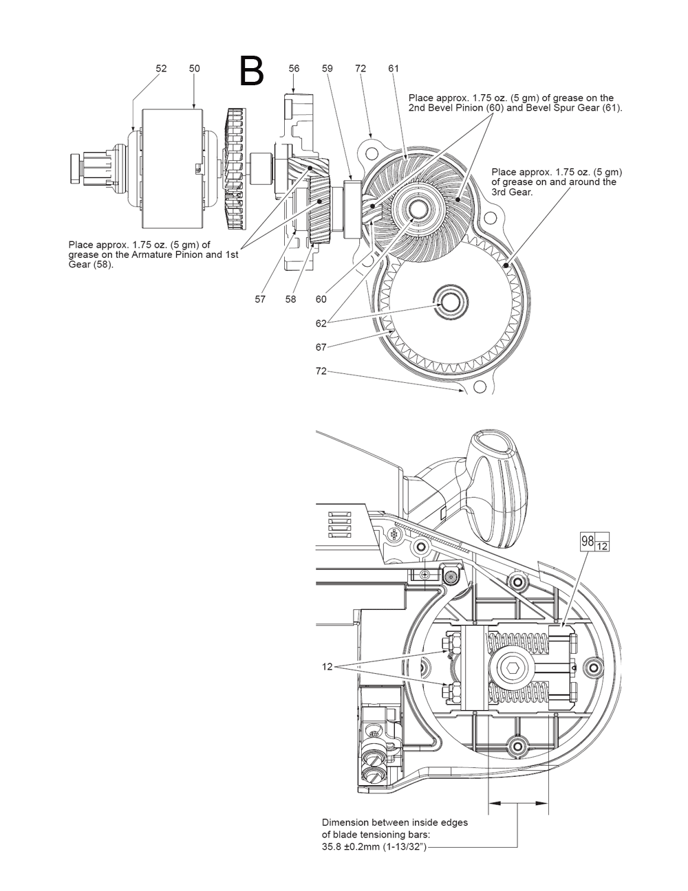 Fig-2 Diagram and Parts List for 2629-22 C14C Milwaukee Saw