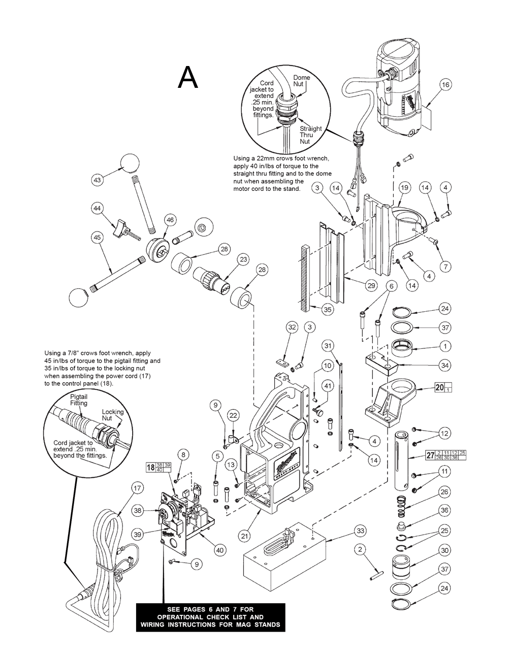 Fig-1 Diagram and Parts List for 4270-59A D85A Milwaukee Drill Press