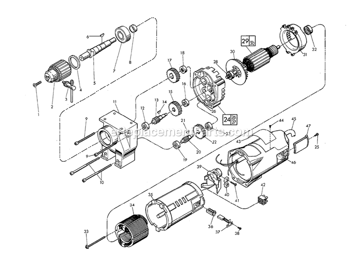 Page A Diagram and Parts List for 4262-1 502-18600 Milwaukee Electric Drill
