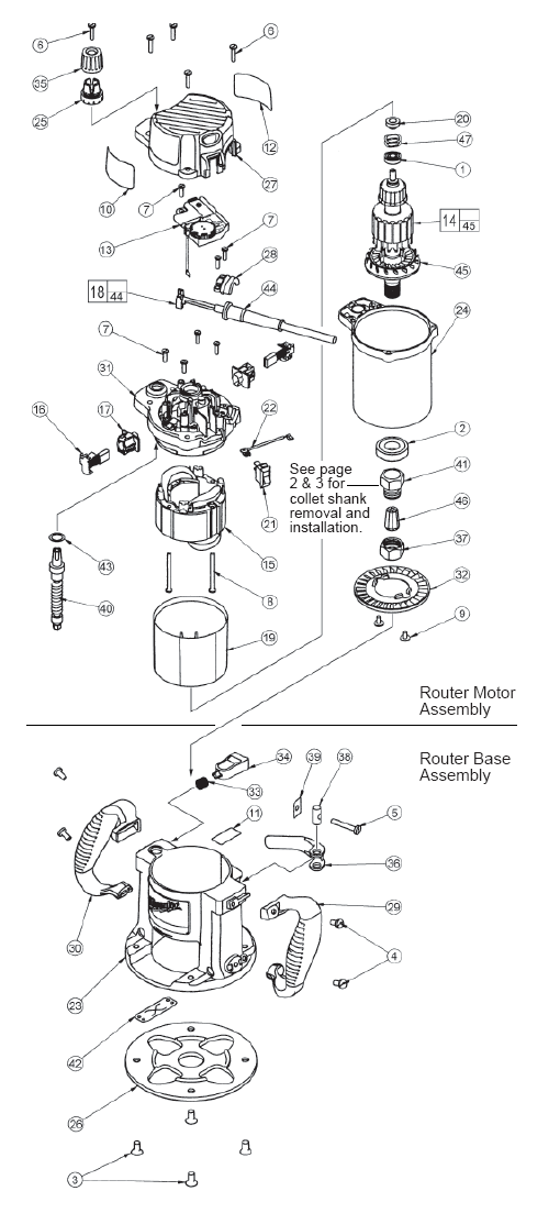 Fig-0 Diagram and Parts List for 5625-20  Milwaukee Router