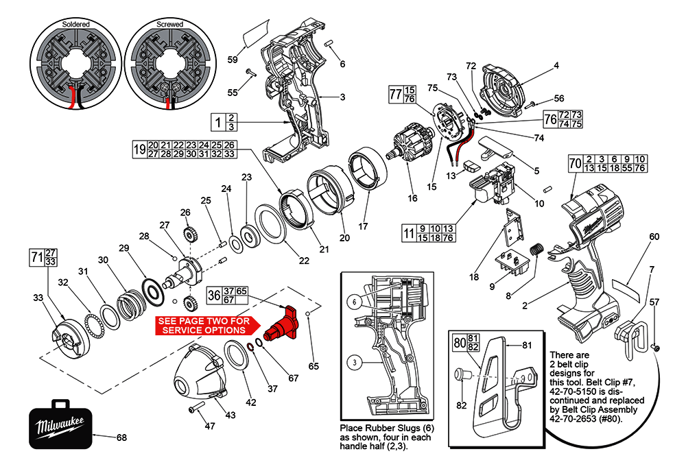 Fig-0 Diagram and Parts List for 2651-059 D68B Milwaukee Impact Driver