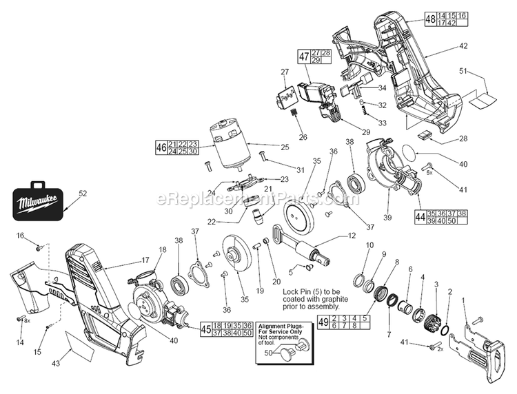 Page A Diagram and Parts List for 2625-20 C41A Milwaukee Circular Saw