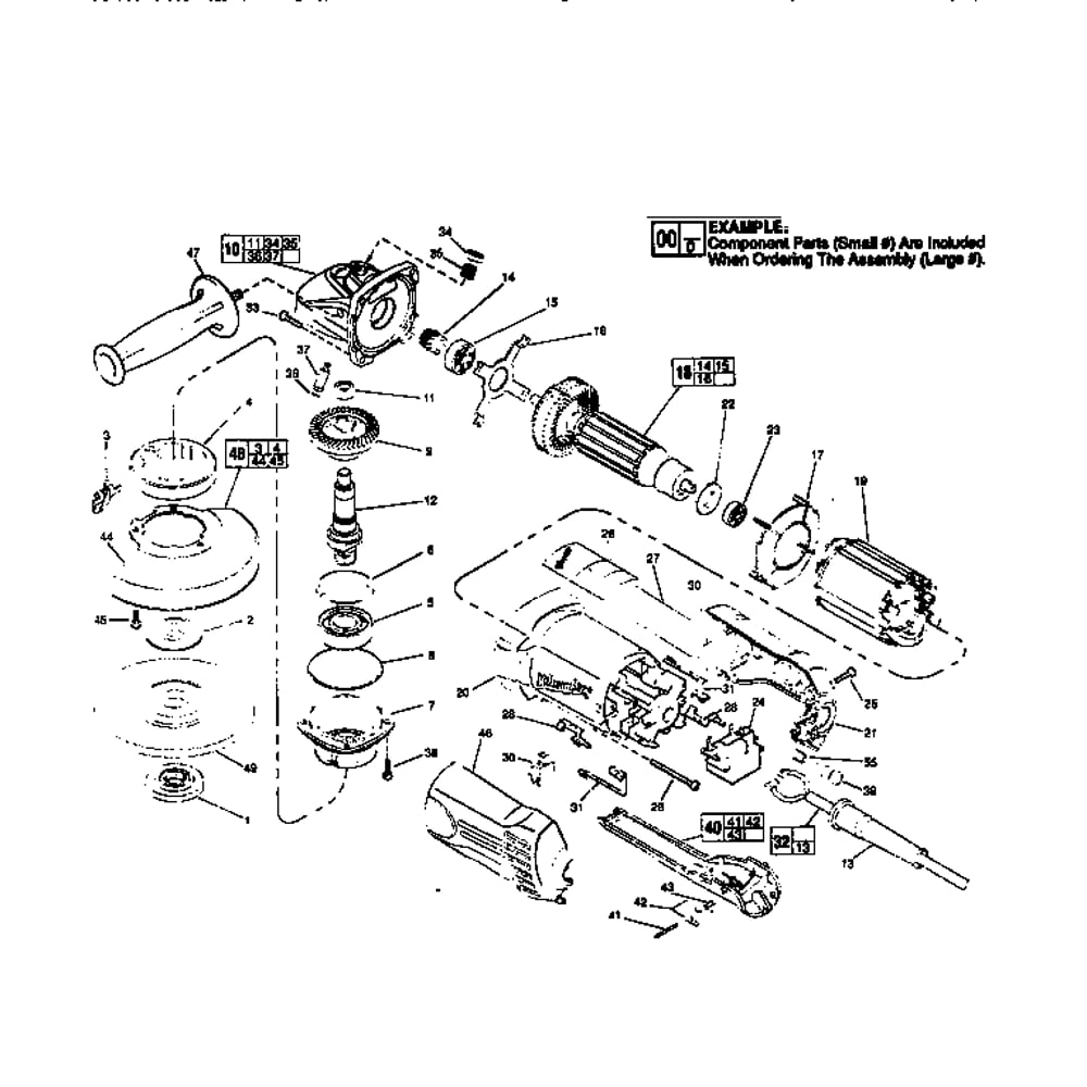 Unit Parts Diagram and Parts List for 6148TYPEC  Milwaukee Angle Grinder