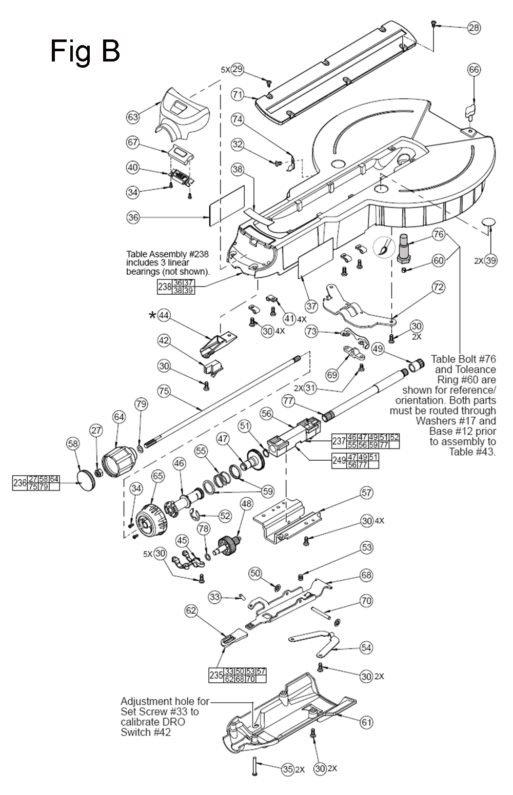 Fig-2 Diagram and Parts List for 6955-20 B26C Milwaukee Beveler