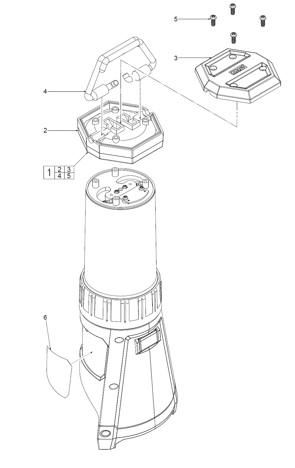 Fig-0 Diagram and Parts List for 2362-20 G26A Milwaukee Worklight & Flashlight
