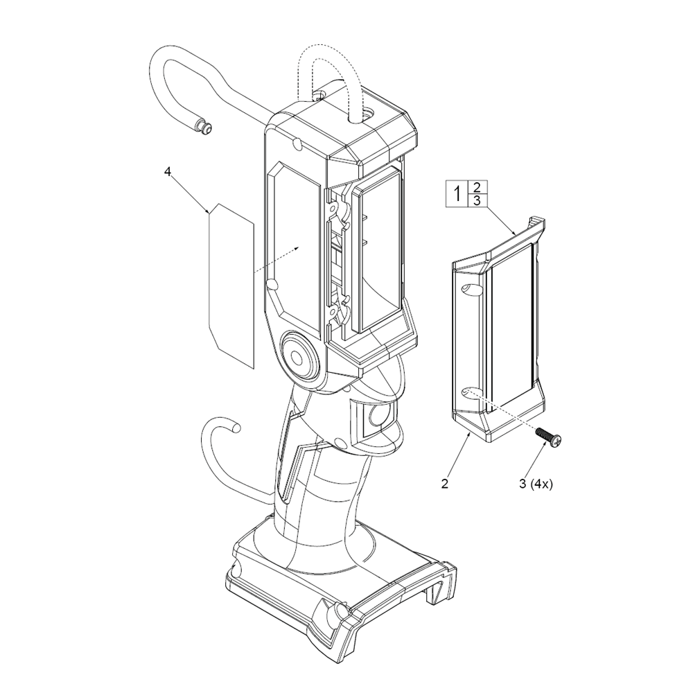 Fig-0 Diagram and Parts List for 2352-20 G21A Milwaukee Worklight & Flashlight