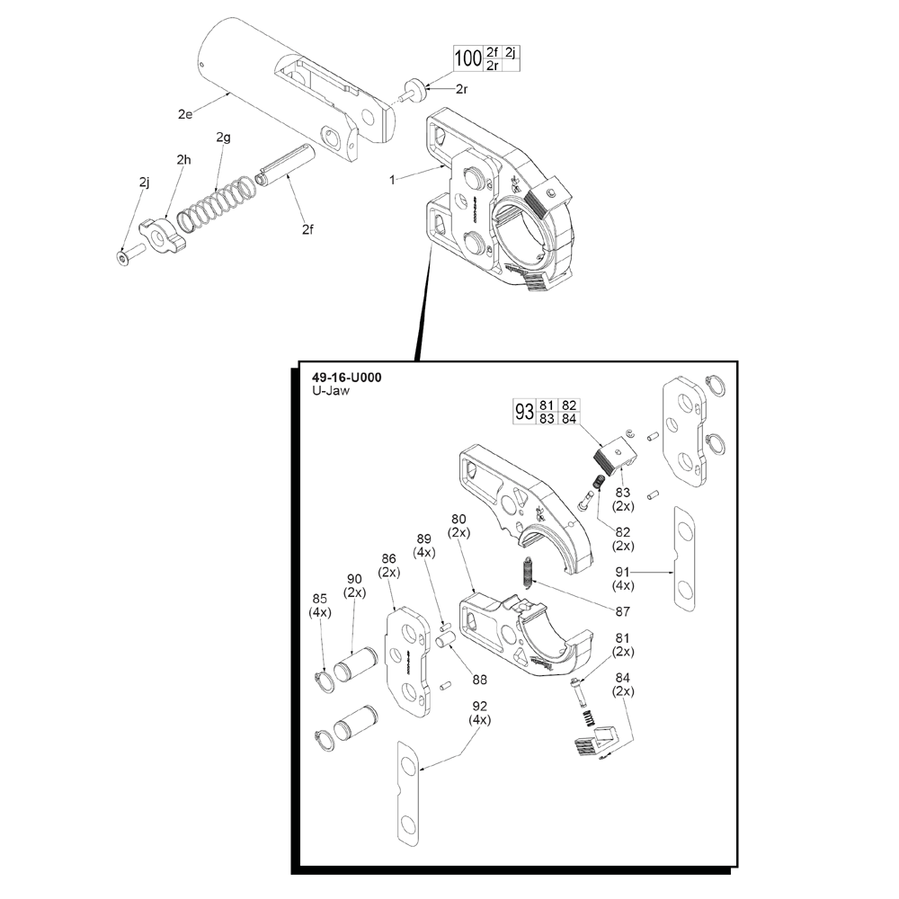 Fig-2 Diagram and Parts List for 2678-20 54-00-6TCC Milwaukee Nibbler & Shears