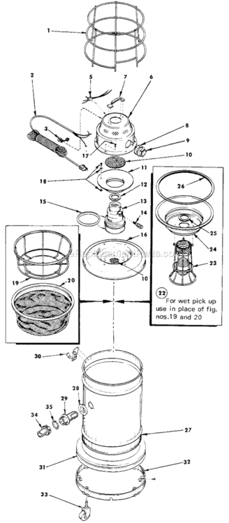 Page A Diagram and Parts List for 8935 Series 1 Milwaukee Utility Vacuum
