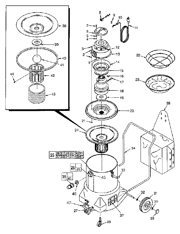 Fig-0 Diagram and Parts List for 8926  Milwaukee Leaf Blower / Vacuum