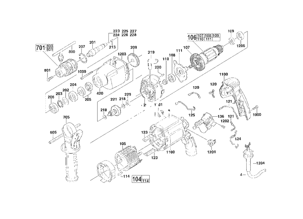 1/2-Inch Hammer-Drill Diagram and Parts List for 5381-22  Milwaukee Hammer Drill
