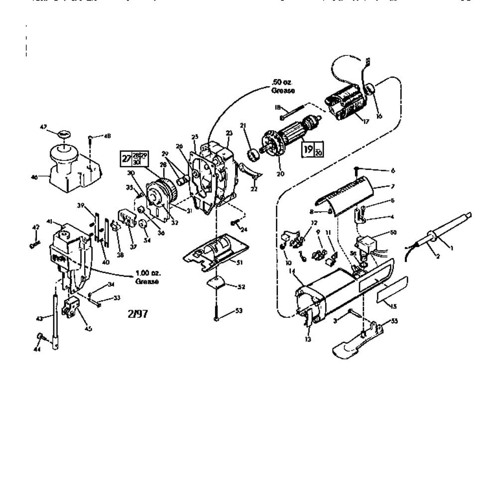 Unit Parts Diagram and Parts List for 6246TYPE750A  Milwaukee Reciprocating Saw