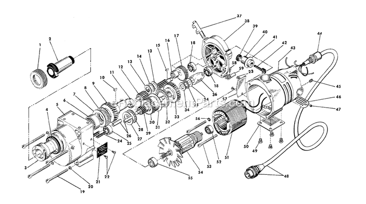 Page A Diagram and Parts List for 4297-1 505-1001 Milwaukee Electric Drill