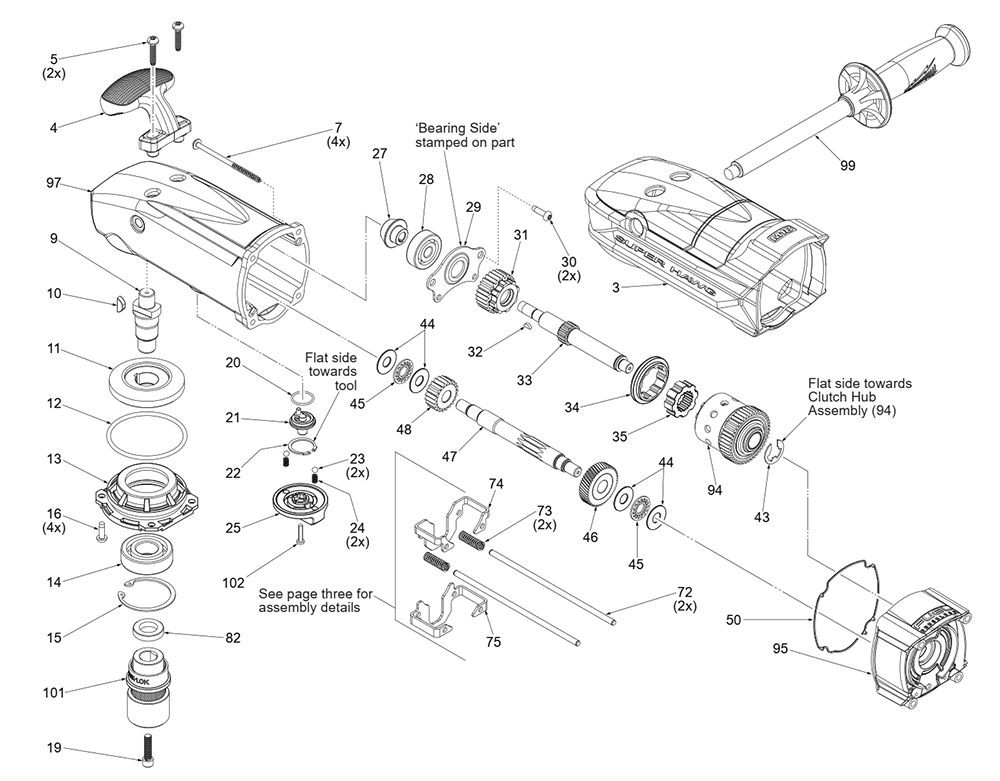 Fig-0 Diagram and Parts List for 2811-20 K58A Milwaukee Drill