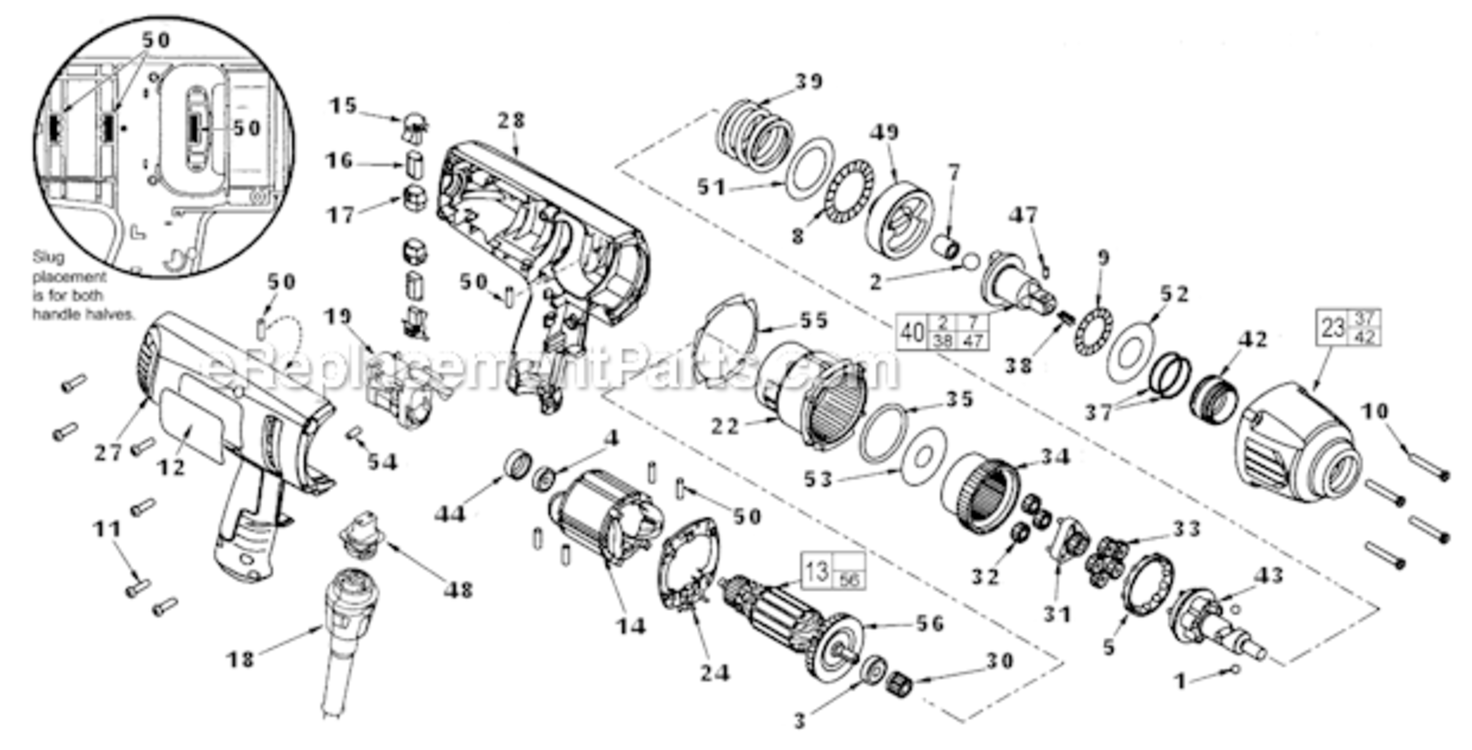 Page A Diagram and Parts List for 9072-22  Milwaukee Impact Driver