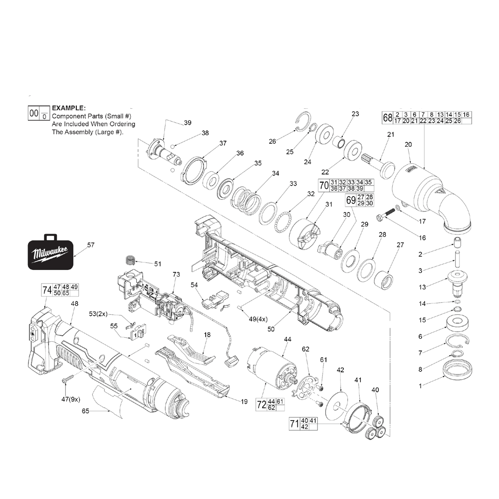 Fig-0 Diagram and Parts List for 2668-21CT G11A Milwaukee Impact Driver