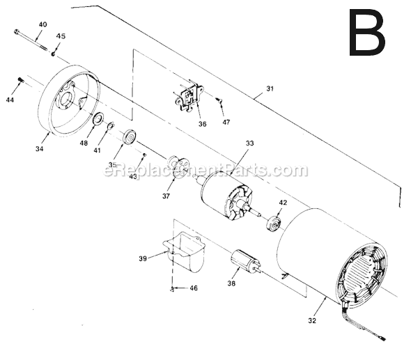 Page B Diagram and Parts List for 9561 SER 486 Milwaukee Hoist & Winch